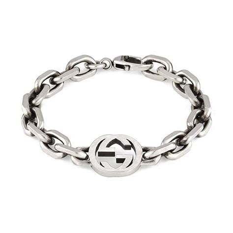 gucci silver brilliant interlocking charm bracelet|GUCCI Interlocking G sterling.